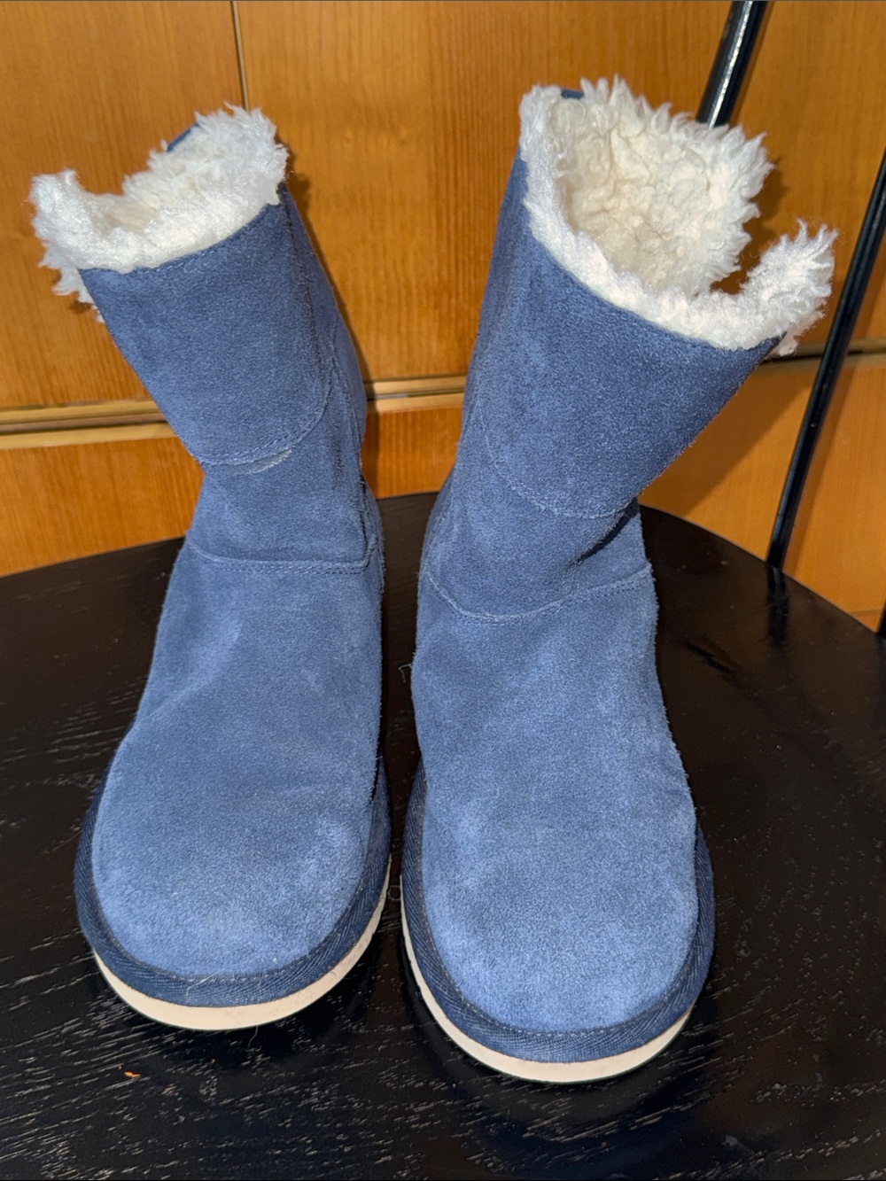 Koolaburra Blue Suede Shearling Winter Boots